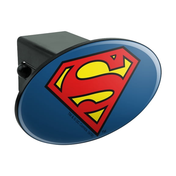 Superman Classic S Shield Logo Oval Tow Trailer Hitch Cover Plug Insert