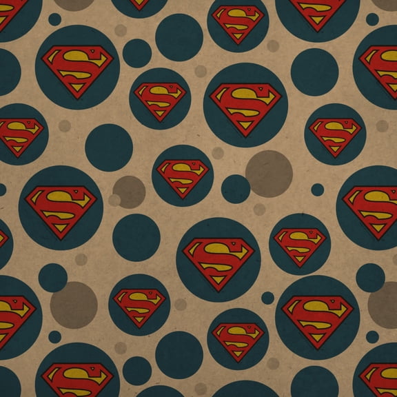 Superman Classic S Shield Logo Premium Kraft Gift Wrap Wrapping Paper Roll