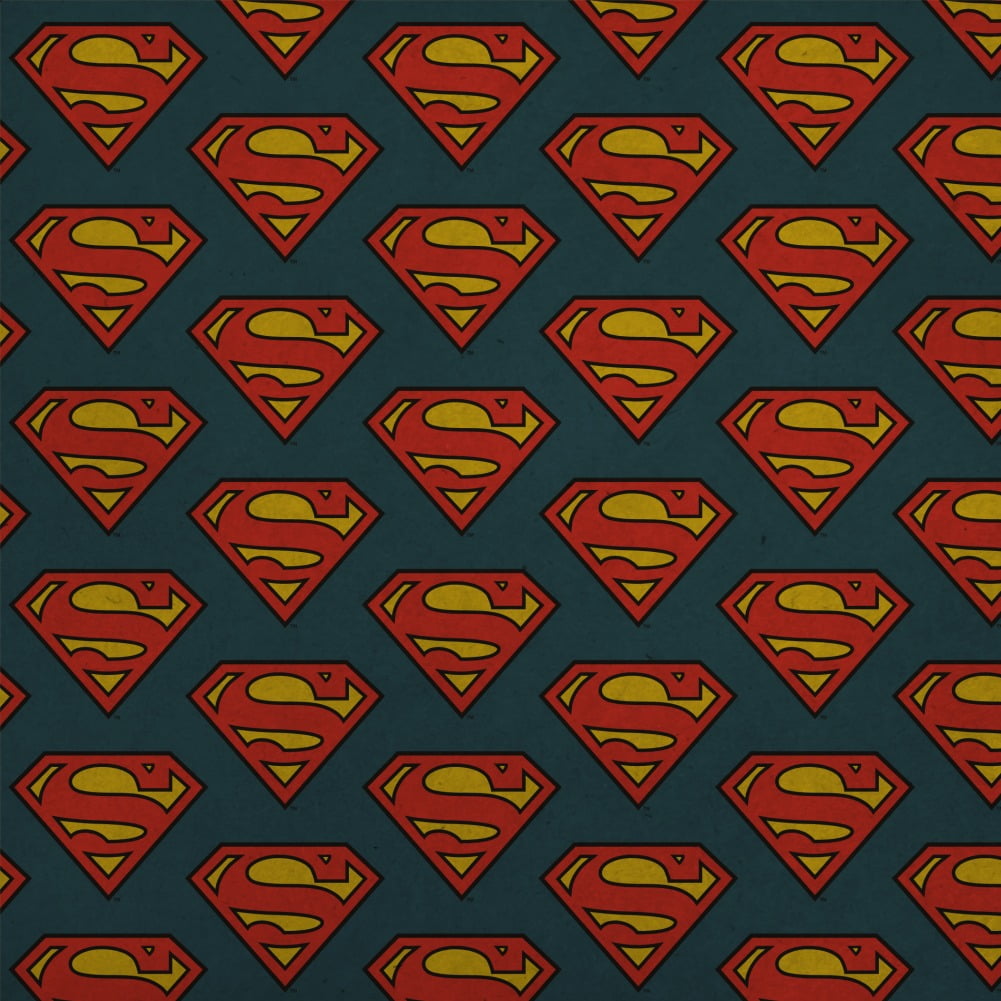 Superman Classic S Shield Logo Premium Kraft Roll Gift Wrap Wrapping Paper