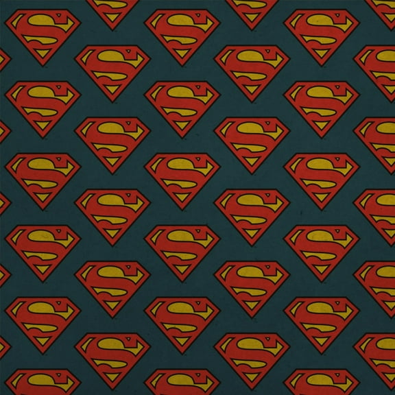Superman Classic S Shield Logo Premium Kraft Roll Gift Wrap Wrapping Paper