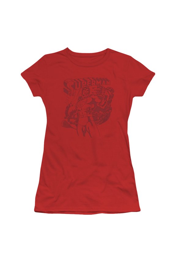 Superman Code Red Junior Women's T-Shirt Sheer Red