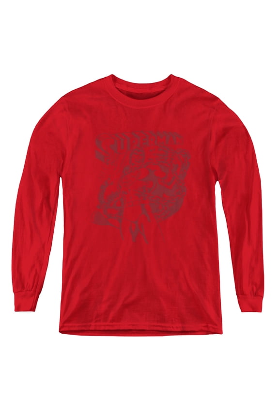 Superman - Code Red - Youth Long Sleeve Shirt - Medium