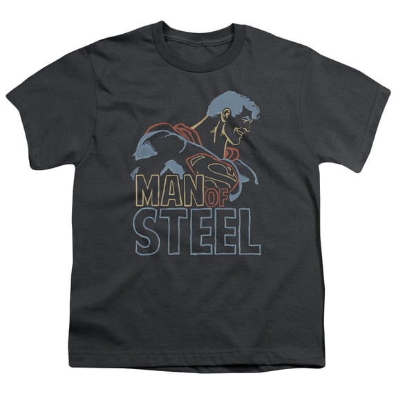 Superman - Colored Lines - Youth Short Sleeve Shirt - Large