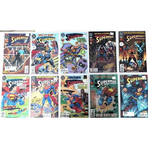 Superman Comic Book 10-Issue DC Gift Set Collectors Bundle Featuring The Man of Steel