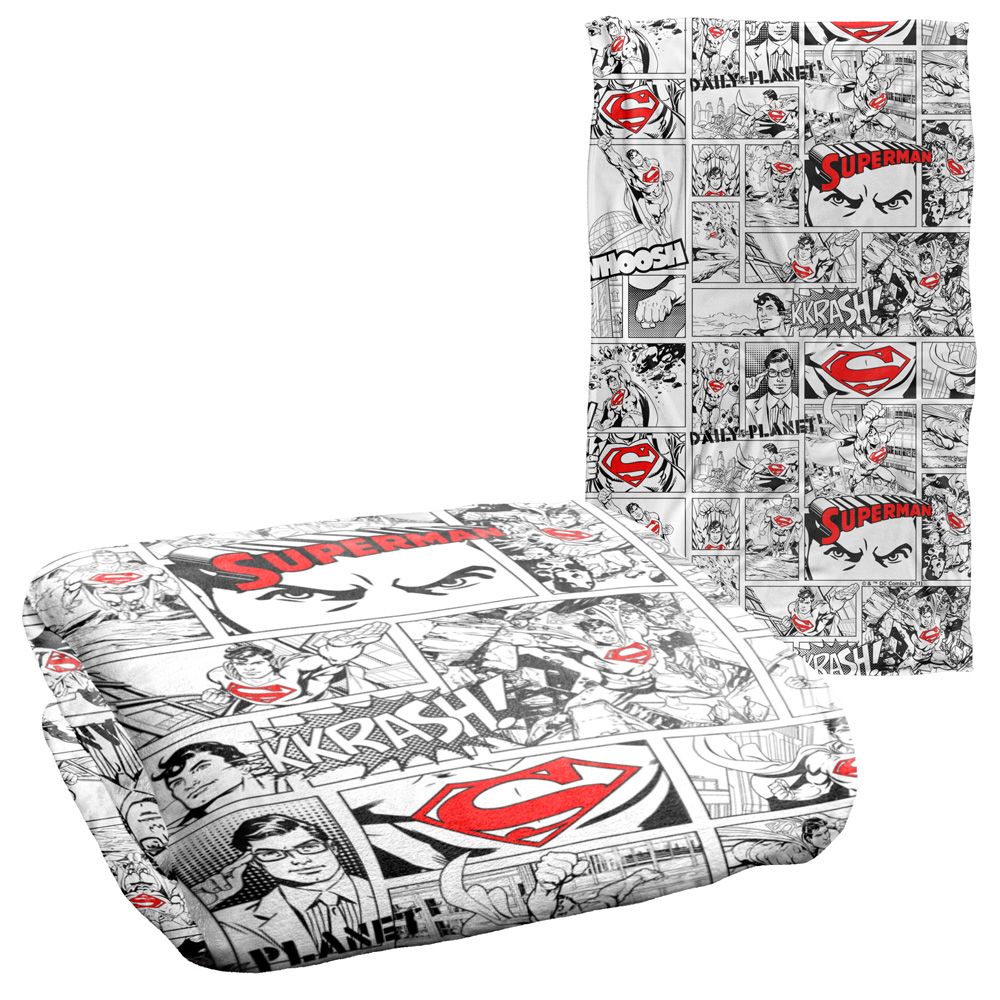 Superman Comic Page All Over Officially Licensed Silky Touch Super Soft ...