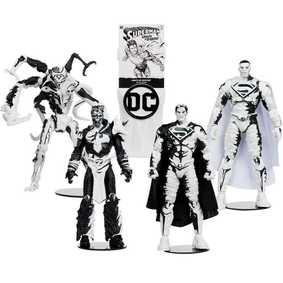 Superman Comics Sketch Edition (Page Punchers: Ghost of Krypton) 7" 4-Pack Gold Label Figure