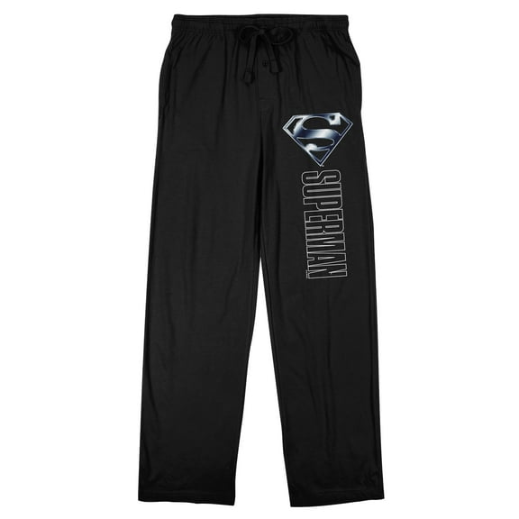 Superman Core Men's Black Sleep Pants-Large