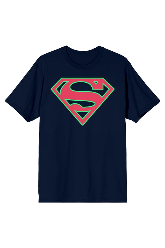 Superman Core Men's Graphic T-Shirt Screen-Printed Shield Logo 100% Cotton Jersey Knit Short Sleeve Crew Neck