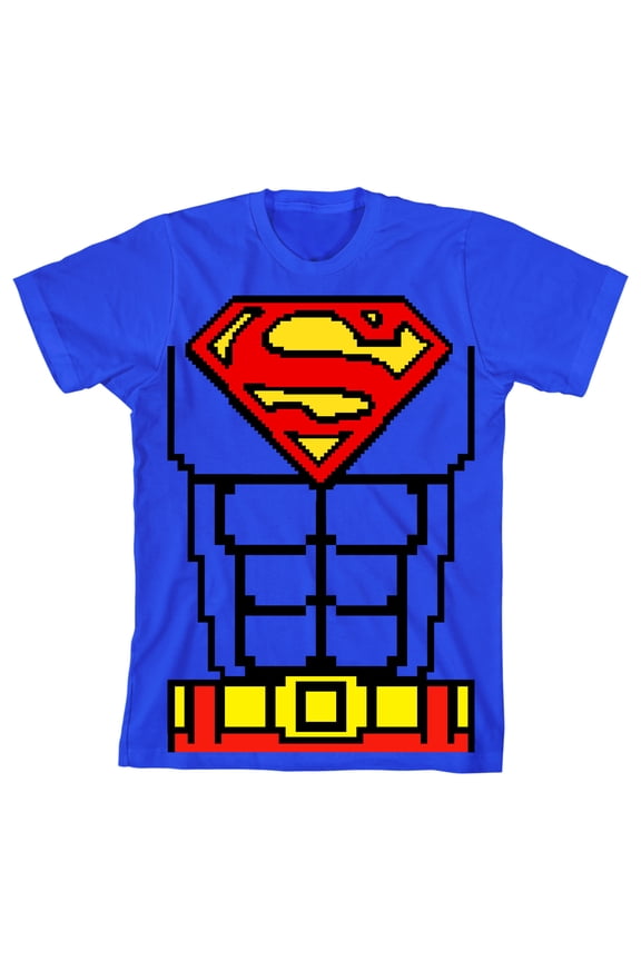 Superman Cospaly Boy's Royal Blue T-shirt-Large