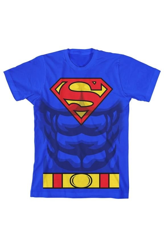 Superman Cosplay Youth Boys Royal Blue T-Shirt-Large