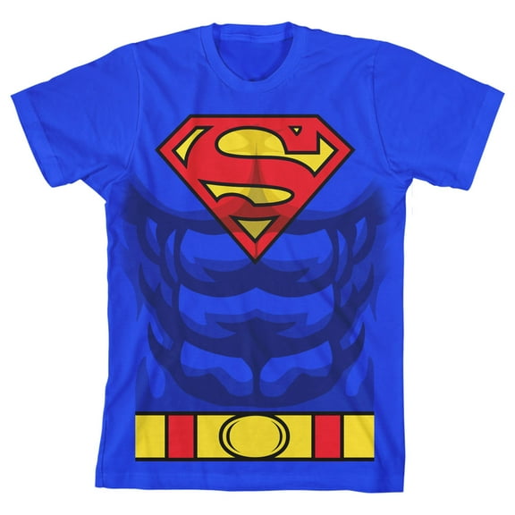 Superman Cosplay Youth Boys Royal Blue T-Shirt-Medium