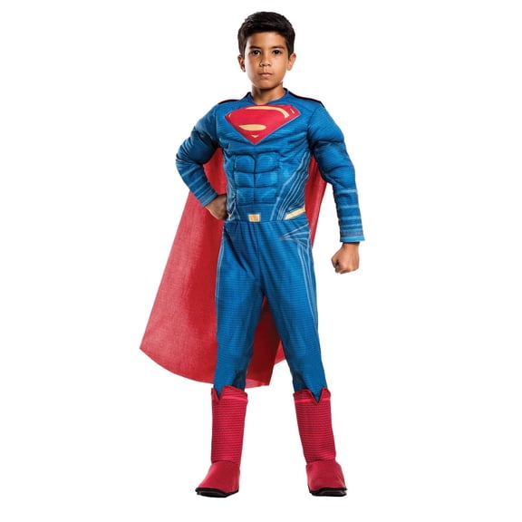 Fun Express Justice League Movie Superman Deluxe Boy's Halloween Fancy-Dress Costume for Child, L