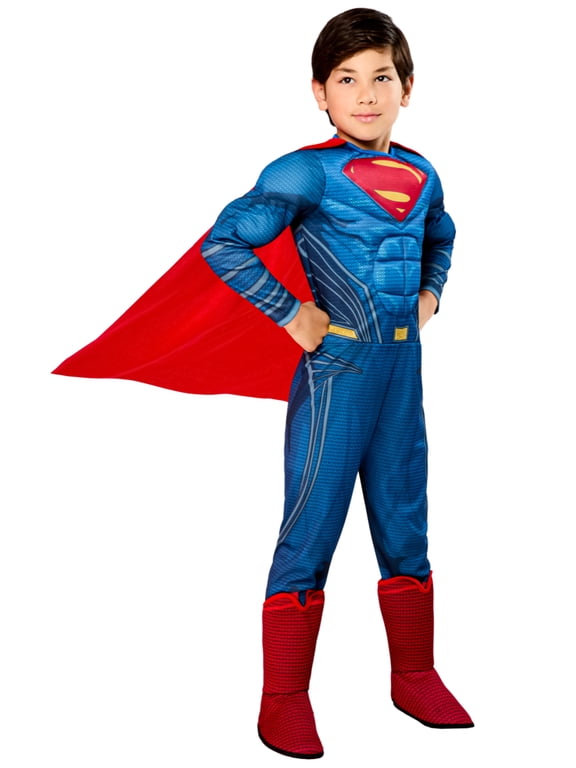 Justice League Superman Muscle Chest Deluxe Costume for Kids by Rubies, Boys Medium