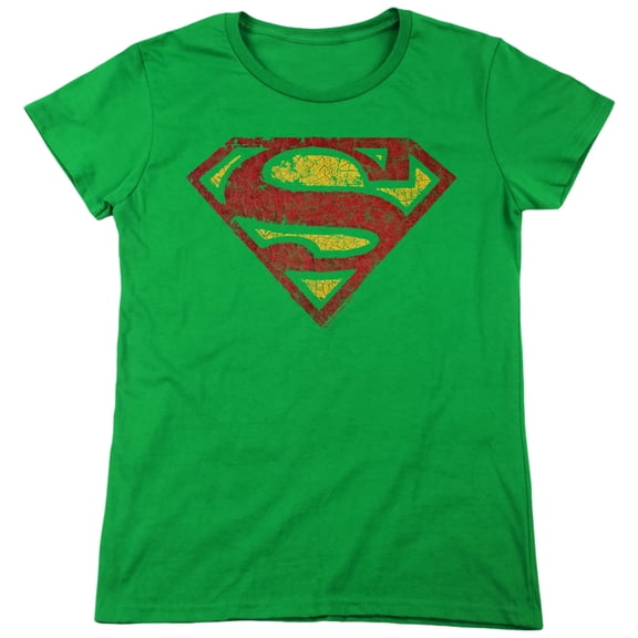 Superman Crackle S Women's T Shirt, Kelly Green, 2X-Large