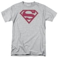 thumbnail image 1 of Superman Crimson & Gray Shield Adult 18/1 T-Shirt Athletic Heather, 1 of 1
