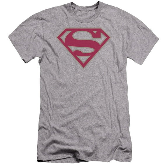 Superman - Crimson & Gray Shield - Premium Slim Fit Short Sleeve Shirt - Small