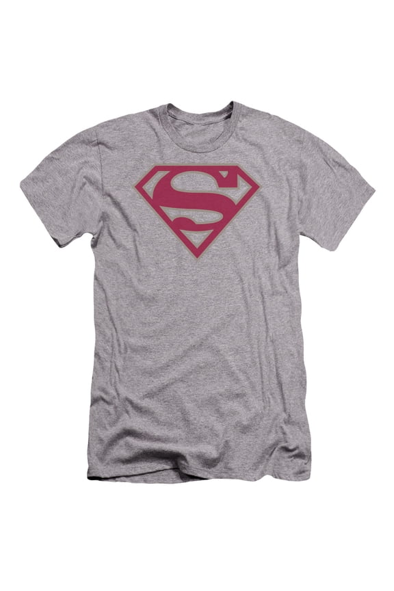 Superman - Crimson & Gray Shield - Premium Slim Fit Short Sleeve Shirt - X-Large