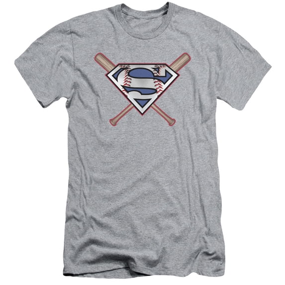 Superman - Crossed Bats - Slim Fit Short Sleeve Shirt - Large
