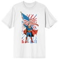 thumbnail image 1 of Superman DC Comic Superhero American Flag Mens White Graphic Tee - 5XL, 1 of 3