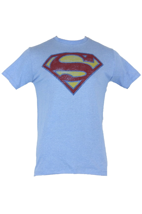Superman (DC Comics) Mens T-Shirt - Classic Distressed Superman Logo Image (Small)