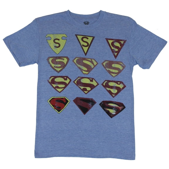 Superman (DC Comics) Mens T-Shirt - Distressed Historic Shield Collection on (Small)