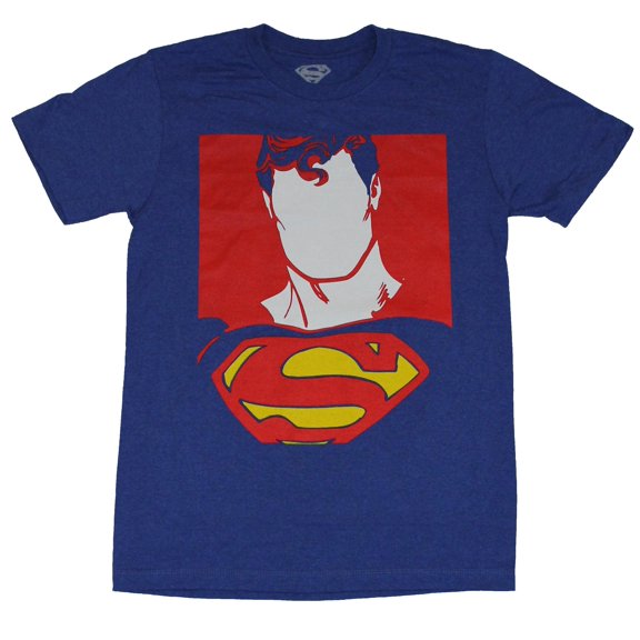 Superman (DC Comics) Mens T-Shirt - Faceless Superman Boxed Image (Large)