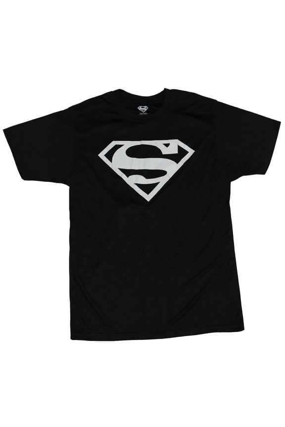 Superman (DC Comics) Moisture Wicking Mens T-Shirt - Gray Classic Logo Image (Small)
