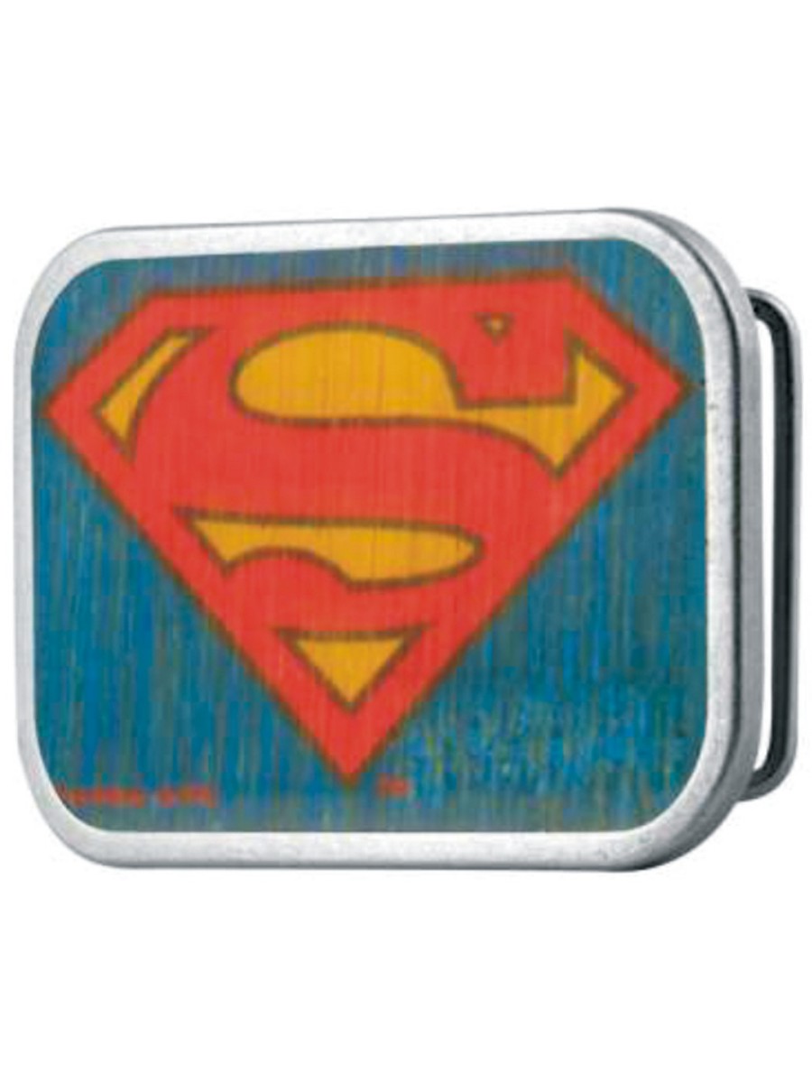 Superman DC Comics Superhero Distressed Shield Logo Rockstar Belt Buckle
