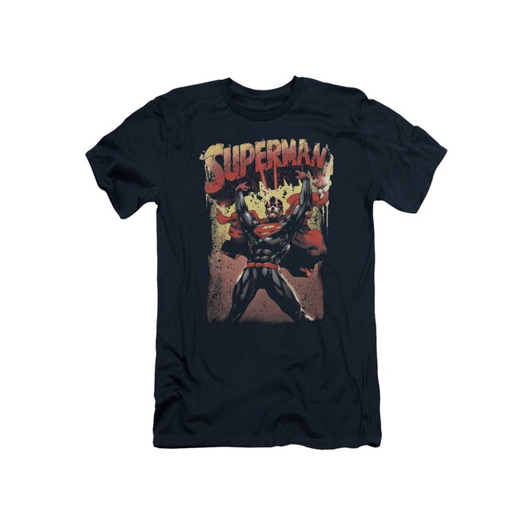 Superman DC Comics Superhero Lifting Logo Adult Slim T-Shirt Tee