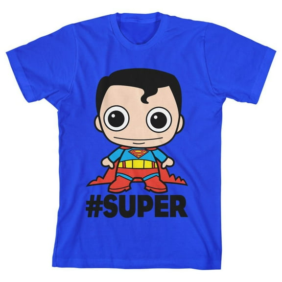 Superman DCO Toyetic #Super Youth Royal Blue Graphic Tee-Large