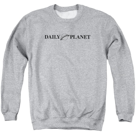 Trevco Sportswear SM2356B-AS-6 Superman Daily Planet Logo Adult Crewneck Sweatshirt, Athletic Heather - 3X