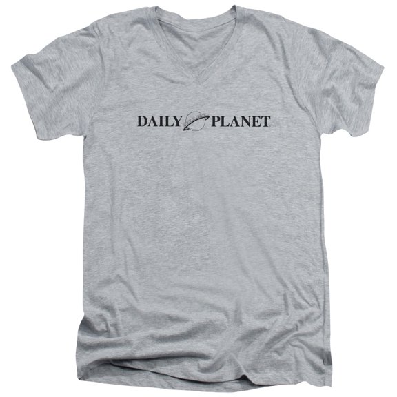 Superman - Daily Planet Logo - Slim Fit V Neck Shirt - Large
