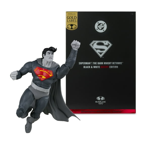 Superman (Dark Knight Returns) Black & White Accent Edition Gold Label 7" Figure - McFarlane Toys