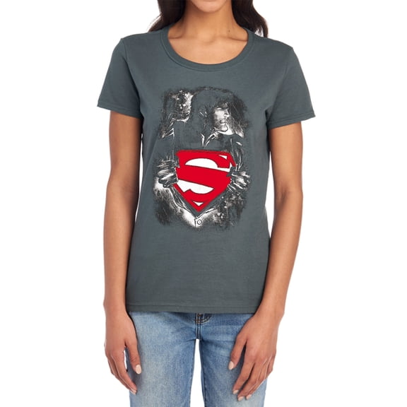 Superman Darkest Hour Women's T Shirt, Charcoal, Small