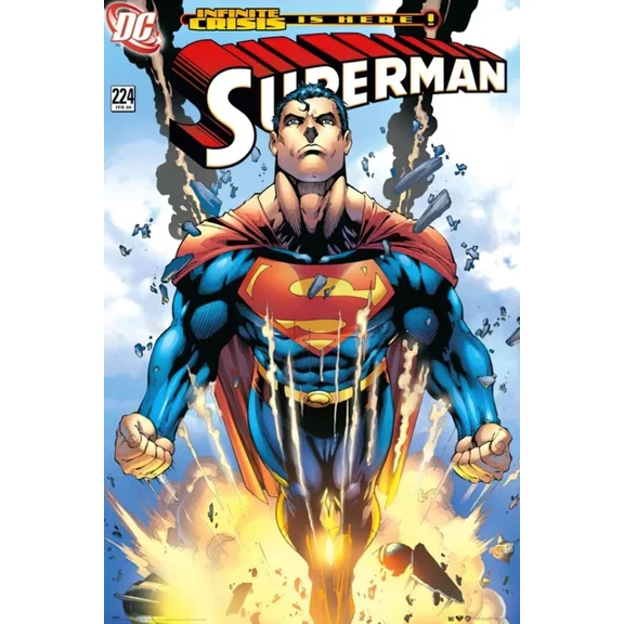 Superman - Dc Comics Poster (Infinite Crisis - Comic Cover) UNFRAMED PAPER POSTER, Home Decor
