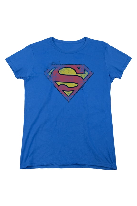 Superman - Destroyed Supes Logo - Women's Short Sleeve Shirt - Small