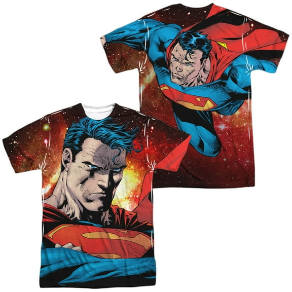 Superman Determination Unisex Adult Sublimated Costume T Shirt (Front/Back), 3X-Large Multicolor