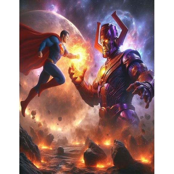 Superman Diamond Painting Kits for Adults,Thanos Diamond Painting,Superhero Diamond Art,Suitable for Home Wall Decoration 12x16 Inch