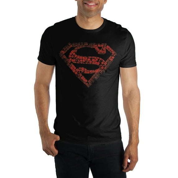 Superman Dice Logo Black T-Shirt-Large