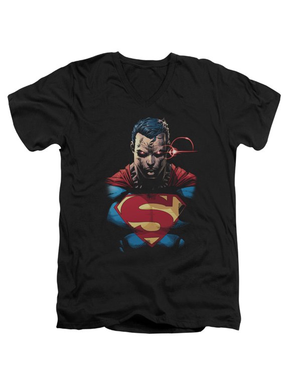 Superman Displeased Adult V-Neck T-Shirt 30/1 T-Shirt Black