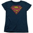 thumbnail image 1 of Superman Distressed Shield Women's T-Shirt Navy, 1 of 1