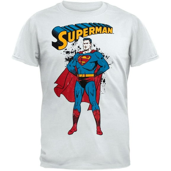 Superman - Distressed Stance T-Shirt - Medium