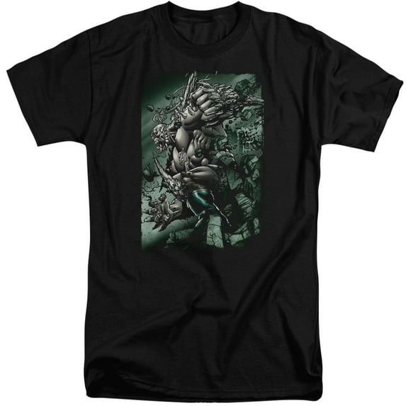 Superman Doomsday Destruction Adult Tall T-Shirt Black