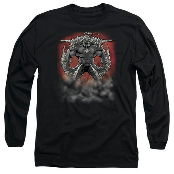 Superman Doomsday Dust Long Sleeve Adult 18/1 T-Shirt Black