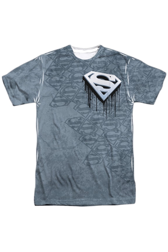 Superman Comic Cartoon TV Series Movie Dripping Logo Adult Front Print T-Shirt