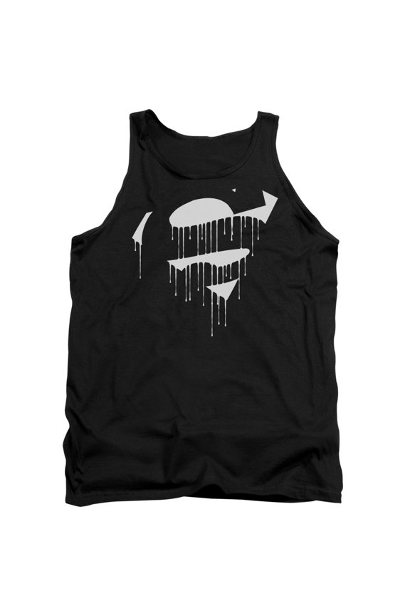 Superman Dripping Shield Adult Tank Top Black