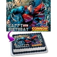 thumbnail image 1 of Superman Edible Cake Image Topper Personalized Birthday Party 1/4 Sheet, 1 of 1