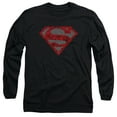 thumbnail image 1 of Superman Elephant Rose Shield Long Sleeve Adult 18/1 T-Shirt Black, 1 of 1