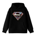 thumbnail image 1 of Superman Elevated Logo Long Sleeve Youth Black Hooded Sweatshirt-XL, 1 of 4