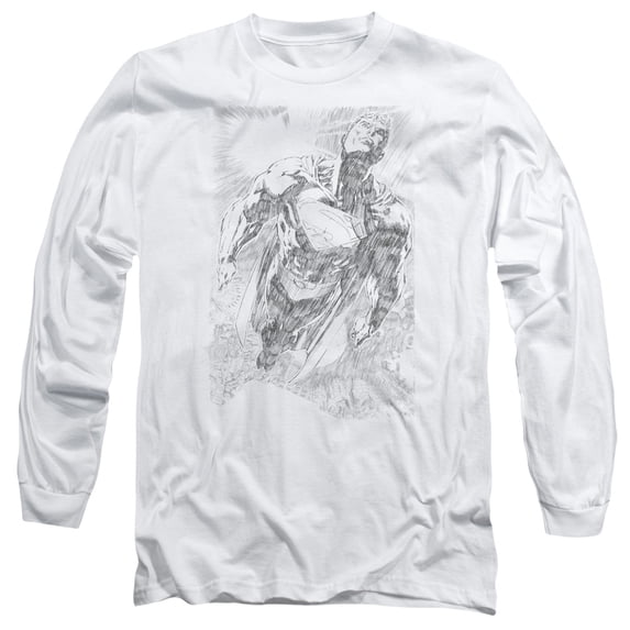 Superman - Exploding Space Sketch - Long Sleeve Shirt - XXX-Large